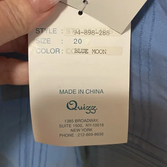 NWT Quizz Woman Stretch Blue wrap, textured stripe 3/4 sleeve top blouse 20 W - Picture 5 of 9